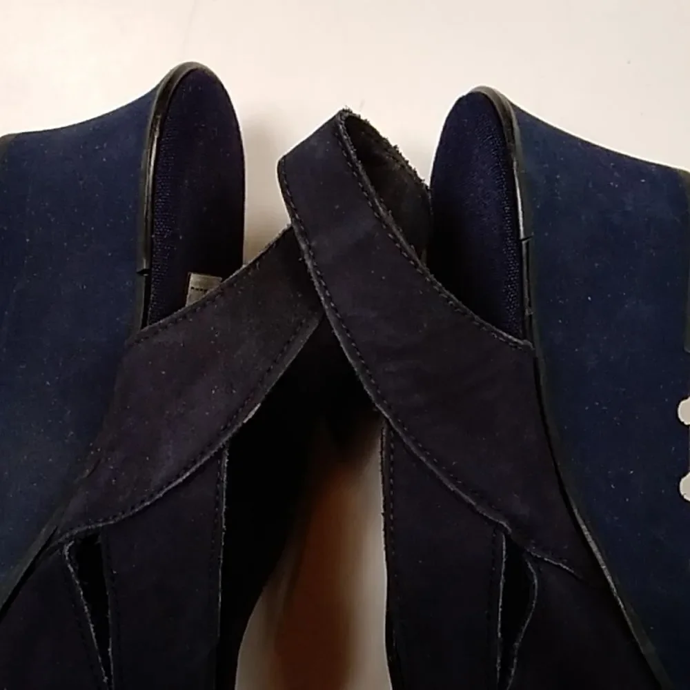 Vintage Andre Assous Made In Spain Handmade Suede Black Women Shoes Size 6